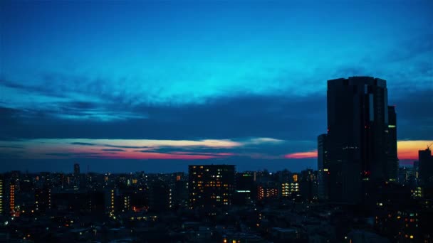 Video Sky Clouds City Buildings Night View Sunset — Wideo stockowe
