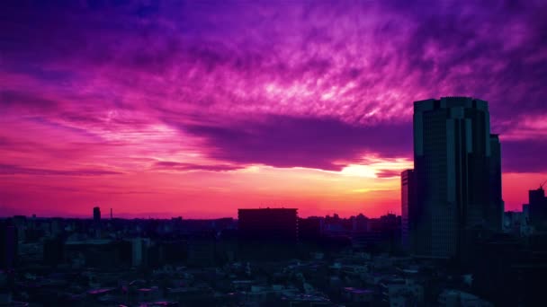 Video Sky Clouds Towns Buildings Daytime Sunset — Vídeo de Stock