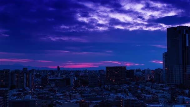 Video Sky Clouds City Buildings Night View Sunset — Wideo stockowe
