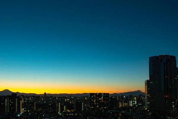 stock image Images of sky, clouds, city and buildings, from daytime to sunset