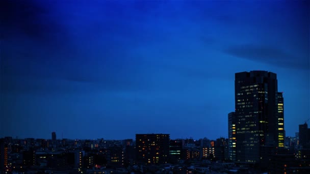 Vidéo Ciel Nuages Ville Bâtiments Vue Nuit — Video