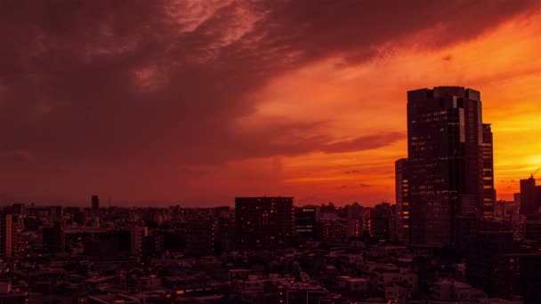 Video Sky Clouds City Buildings Night View Sunset — ストック動画
