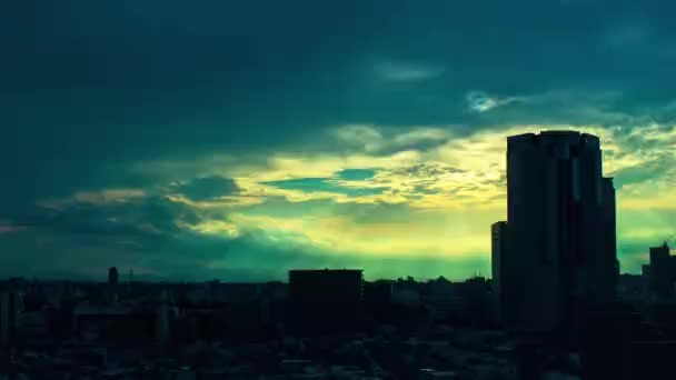 Video Sky Clouds Towns Buildings Daytime Sunset — Stok video