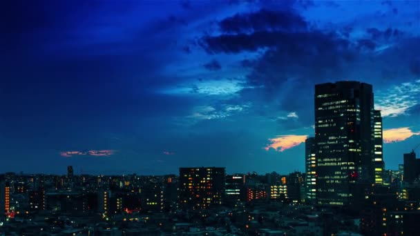 Video Sky Clouds City Buildings Night View Sunset — Video