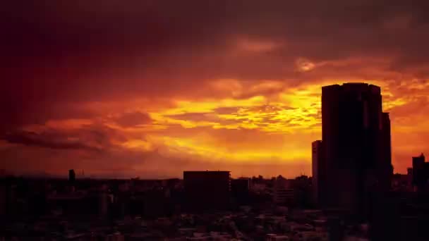 Video Sky Clouds Towns Buildings Daytime Sunset — Stok video