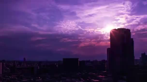 Video Sky Clouds Towns Buildings Daytime Sunset — Vídeo de Stock