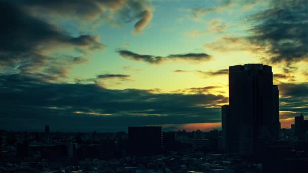 Video Sky Clouds City Buildings Night View Sunset — Stok video