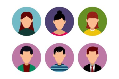 Erkek ve dişiyi kapsayan bir grup Avatar profil simgesi