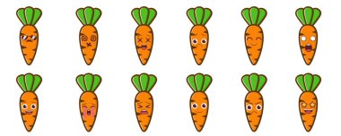 Havuç duygu simgesi karakter vektörü