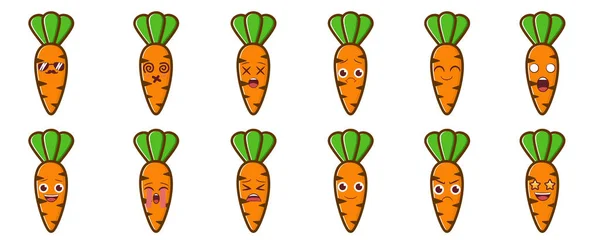 stock vector carrot emoticon cartoon character vector