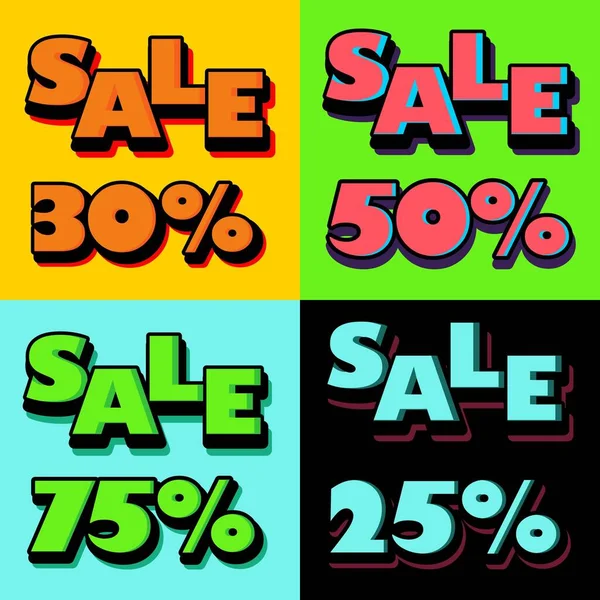 Discount Set Tulidan Sale Various Colors Discount — Stock Vector