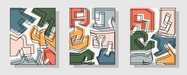 Soyut şekilli çeşitli renklerin desenli arkaplanı