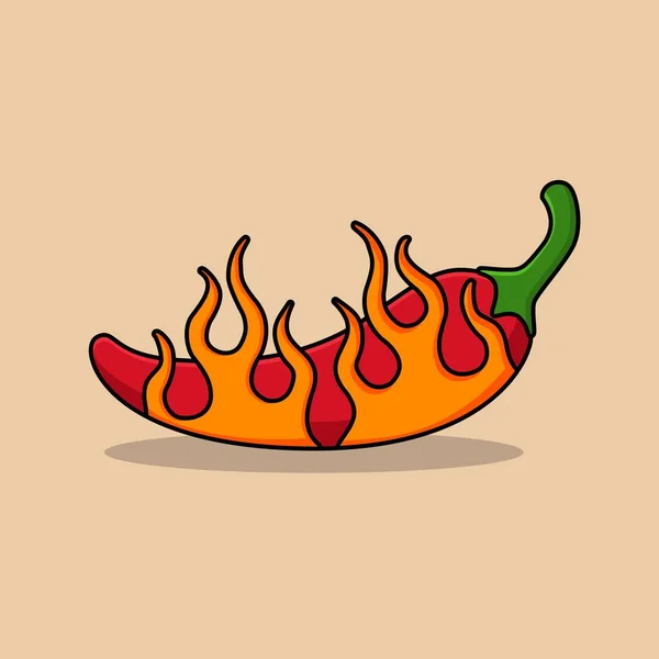 Red Chili Combination Fire Vector — Stock Vector