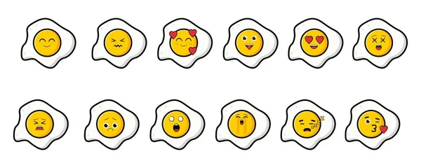 带有情绪子的蛋的病媒收集 — 图库矢量图片
