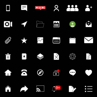 Otuz altı simge vektörünün çeşitli koleksiyonu
