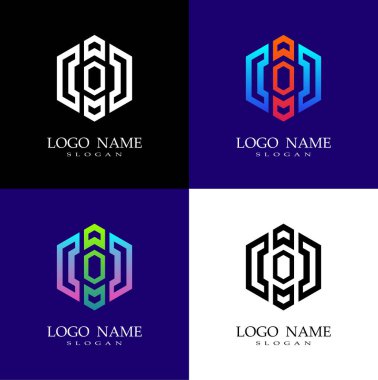 modern tam renkli altıgen logosu