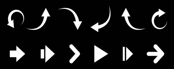 Pfeil Symbol Setzen Sammeln Sie Verschiedene Pfeile Zeichen Schwarze Vektorpfeile — Stockvektor