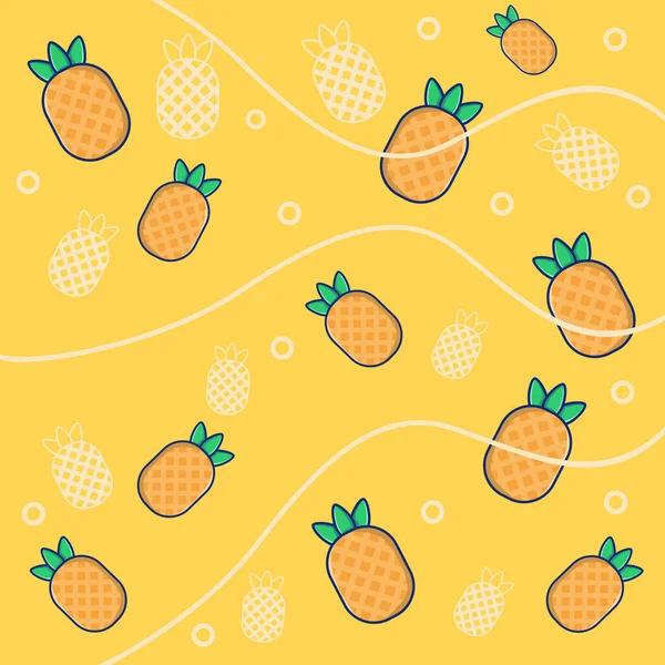 Pineapple Fruit Motif Background — Stock Vector