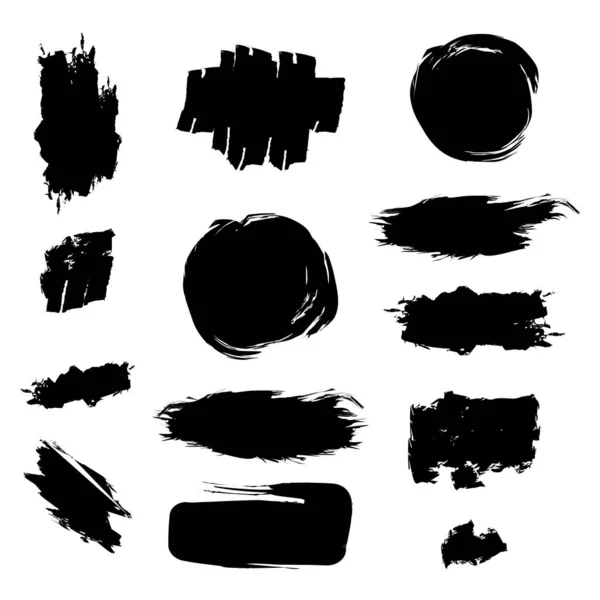 Black Ink Brush Stroke Collection — Stock Vector