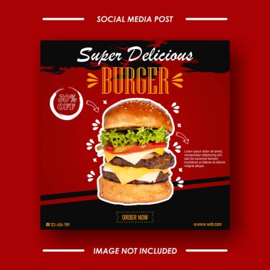 Gıda sosyal medya tanıtımı ve afiş post tasarım şablonu