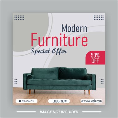 Mobilya satışı sosyal medya post pankart şablonu