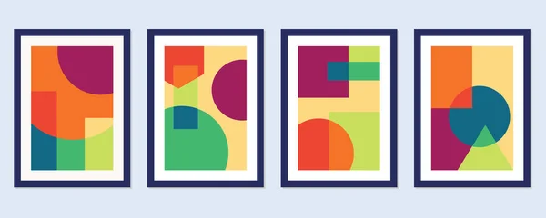 Soyut Bauhaus geometrik model arkaplan vektör çemberi