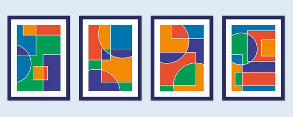 Résumé Bauhaus Motif Géométrique Fond Cercle Vectoriel — Image vectorielle