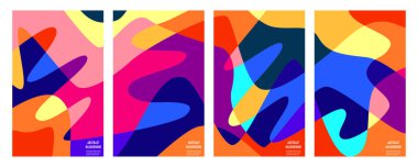 Renkli soyut şekillerin kapak koleksiyonu