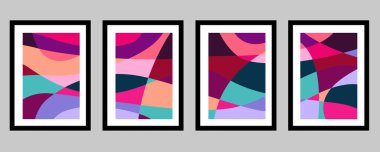 Soyut Bauhaus geometrik model arkaplan vektör çemberi