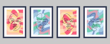 Soyut boho şekli seti