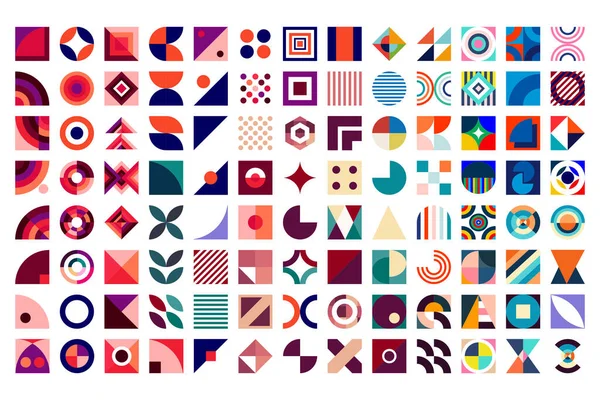 Soyut Bauhaus geometrik model arkaplan vektör çemberi