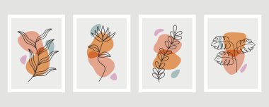 Soyut boho şekli seti