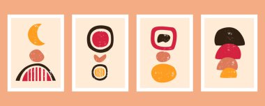 Soyut boho şekli seti