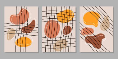 Soyut boho şekli seti