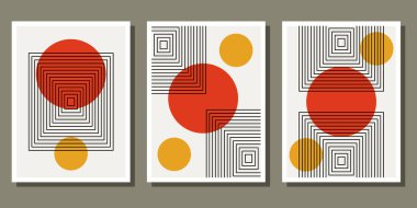 Soyut boho şekli seti