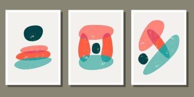 Soyut boho şekli seti