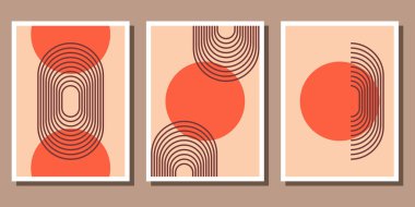 Soyut Bauhaus geometrik model arkaplan vektör çemberi