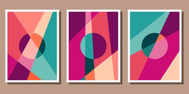 Soyut Bauhaus geometrik model arkaplan vektör çemberi