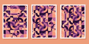 Soyut Bauhaus geometrik model arkaplan vektör çemberi