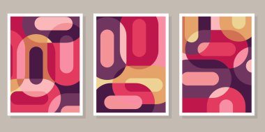 Soyut Bauhaus geometrik model arkaplan vektör çemberi