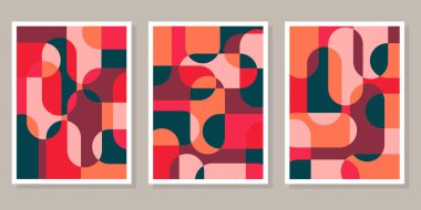 Soyut Bauhaus geometrik model arkaplan vektör çemberi