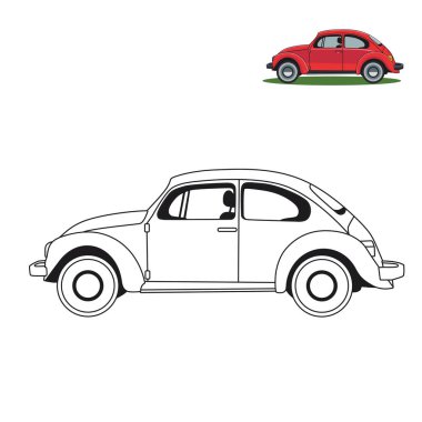 vector art car coloring clipart