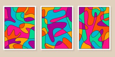 Soyut Bauhaus geometrik model arkaplan vektör çemberi