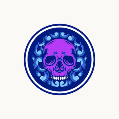 vektör sanat kafatası çizimi