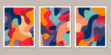 Soyut Bauhaus geometrik model arkaplan vektör çemberi