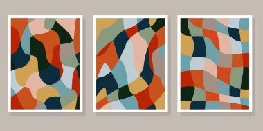 Soyut boho şekli seti