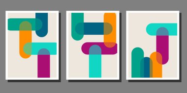 Soyut Bauhaus geometrik model arkaplan vektör çemberi