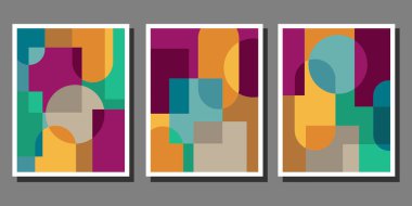 Soyut Bauhaus geometrik model arkaplan vektör çemberi