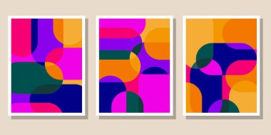 Soyut Bauhaus geometrik model arkaplan vektör çemberi