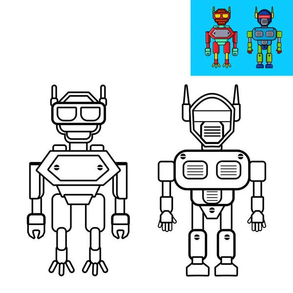 Vector Coloring Two Robots — Stock Vector